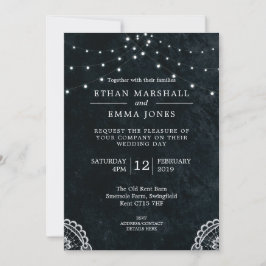 Convite para Casamento Claro de Luz Azul Preto