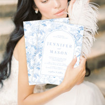 Convite para casamento clássico da Chinoiserie Blu
