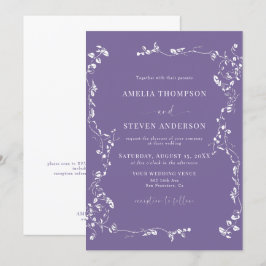 Convite para Casamento Clássico de Folha Floral El