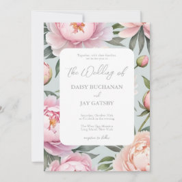 Convite para Casamento Clássico de Peony