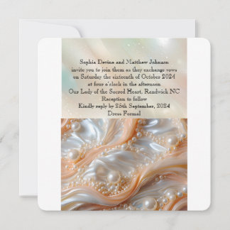 Convite para Casamento Clássico de Pérola e Shell