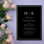 Convite para Casamento Clássico Elegante de Preto<br><div class="desc">Vintage Black and White Wedding convidado Estes elegantes e modernos guardanapos de casamento ou chá de panela apresentam um simples design de texto preto e branco que exumenta o estilo minimalista. Adicione suas iniciais ou monograma para torná-las completamente suas.</div>