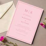 Convite para Casamento Clássico Elegante Rosa<br><div class="desc">Estes elegantes e modernos guardanapos de casamento ou chás de panela apresentam um simples design de texto rosa que exumenta o estilo minimalista. Adicione suas iniciais ou monograma para torná-las completamente suas.</div>