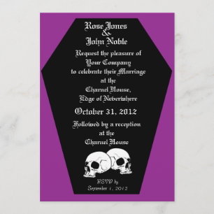 Convite para Casamento Coffin Ebony (Purple)