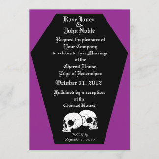 Convite para Casamento Coffin Ebony (Purple)