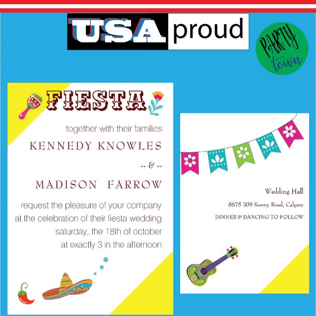 Convite para Casamento Colorido de Fiesta Mexicana (Criador carregado)