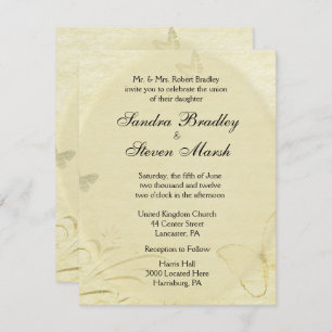 Convite para Casamento com Borboleta Vintage