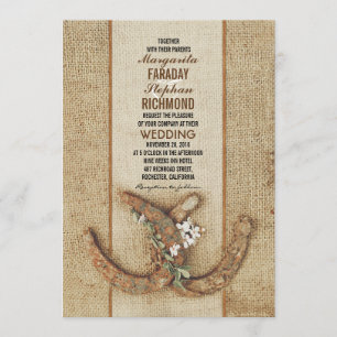 Convite para casamento com ferraduras