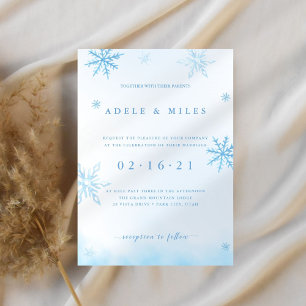 Convite para Casamento com Flocos de Neve de inver
