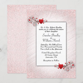 Convite para Casamento com Glitter de namorados