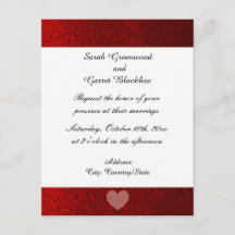 Convite para Casamento com Glitter Red Faux
