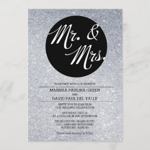 Convite para Casamento com Glitter Silver