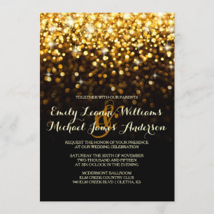 Convite para Casamento com Glitz de Hollywood Dour