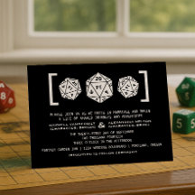 Convite para Casamento com Jogadores de Dice D20 P