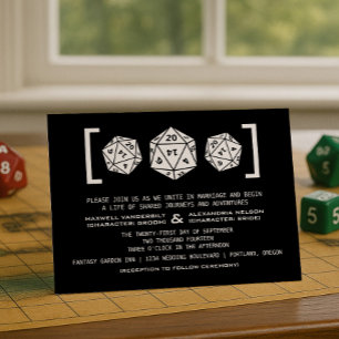 Convite para Casamento com Jogadores de Dice D20 P