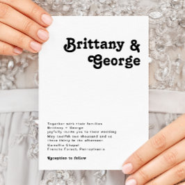 Convite para Casamento com Letra Retroativa Modern