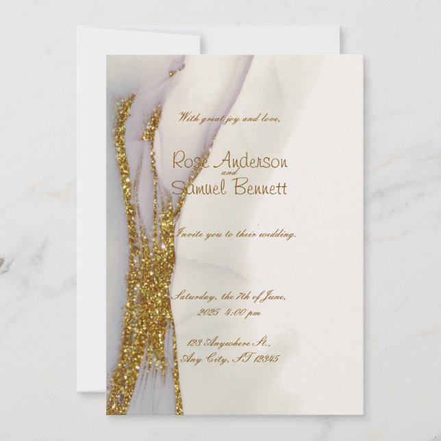 Convite Para Casamento Com Lobras De Tinta Alcoóli (Frente)