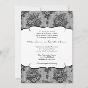 Convite para Casamento com Locais de Lugar Negro