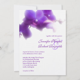 Convite para Casamento com Orquídeas Roxas