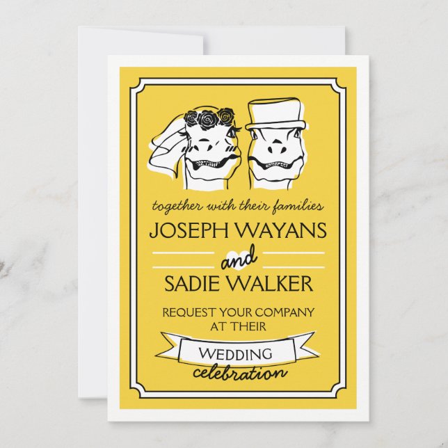 Convite para Casamento com Raptores Retroativos (Frente)