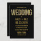 Convite Para Casamento Com Tipografia Dourada E Tí (Frente/Verso)