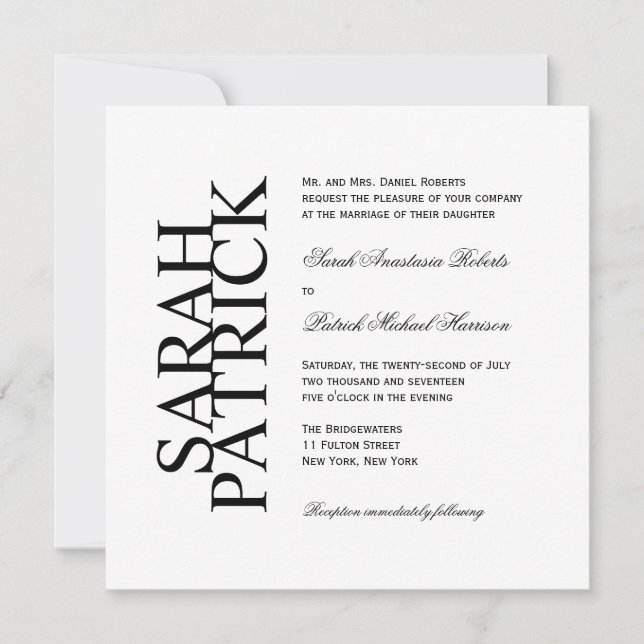 Convite para Casamento CONTEMPORÁRIO (Frente)