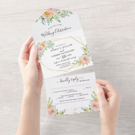 Convite para casamento cor-de-rosa com borrão form