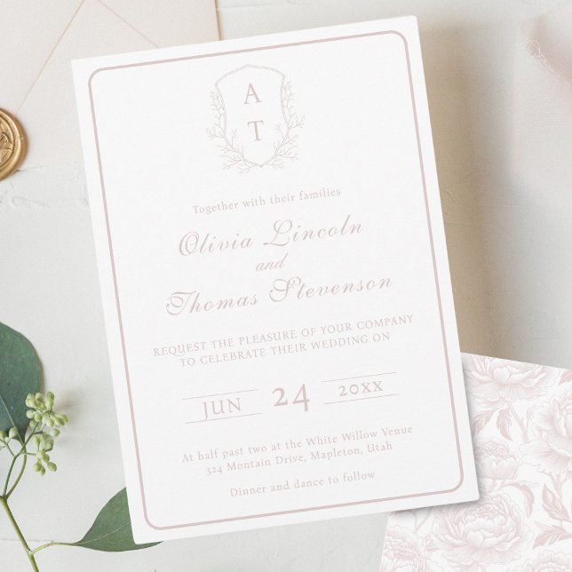 Convite para Casamento Cor-de-Rosa Esmagada com Pi (Criador carregado)