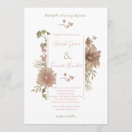 Convite para Casamento Cristão Blush Floral