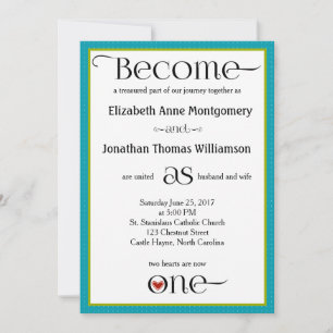 Convite para Casamento Cristão de Ogee Azul