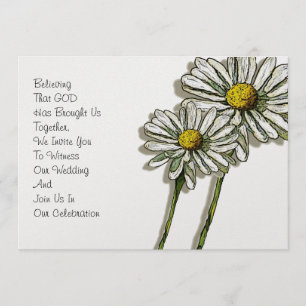 Convite para Casamento Cristão: Duas margaridas:A