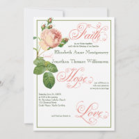 Convite para Casamento Cristão Rosa de Couve