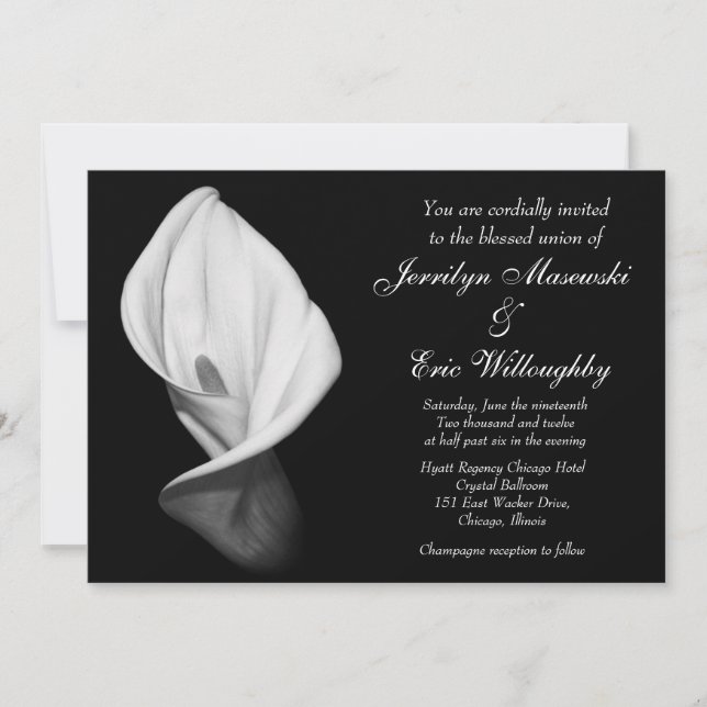 convite para casamento da Calla Lily (Frente)