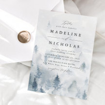 Convite para Casamento da Floresta de Inverno Eleg