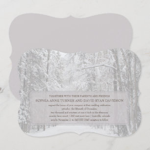Convite para Casamento da Floresta de Neve de inve