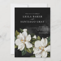Convite para Casamento da Magnólia Branca Elegante