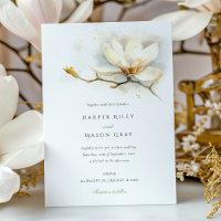 Convite para Casamento da Magnolia Elegante