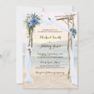 Convite para casamento da Orquídea Azul Sunset Be