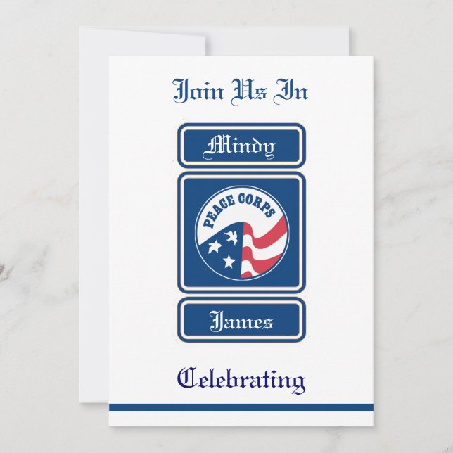 Convite para Casamento da Peace Corps (Frente)