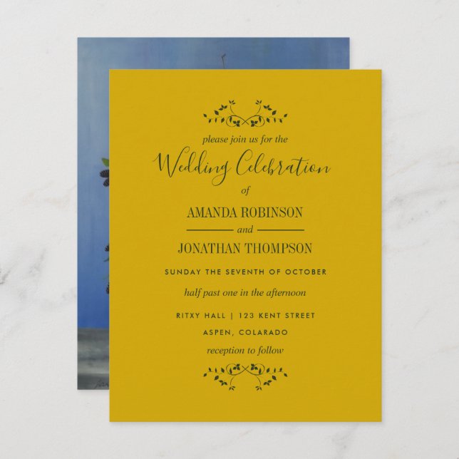 Convite para Casamento da primavera (Frente/Verso)