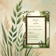 convite para casamento da rústica Greenery Tree Fr