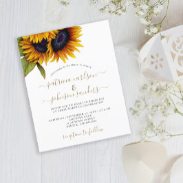 Convite para casamento da Sunflower Rustic elegant