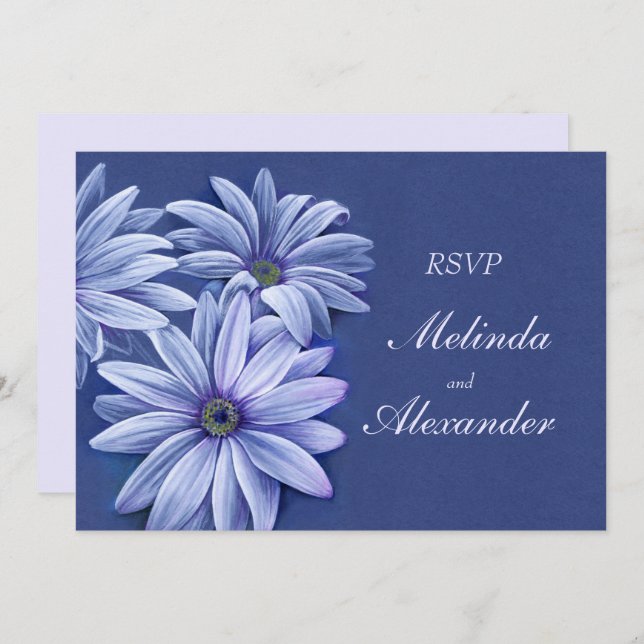 Convite para casamento Daisy osteospermum RSVP (Frente/Verso)