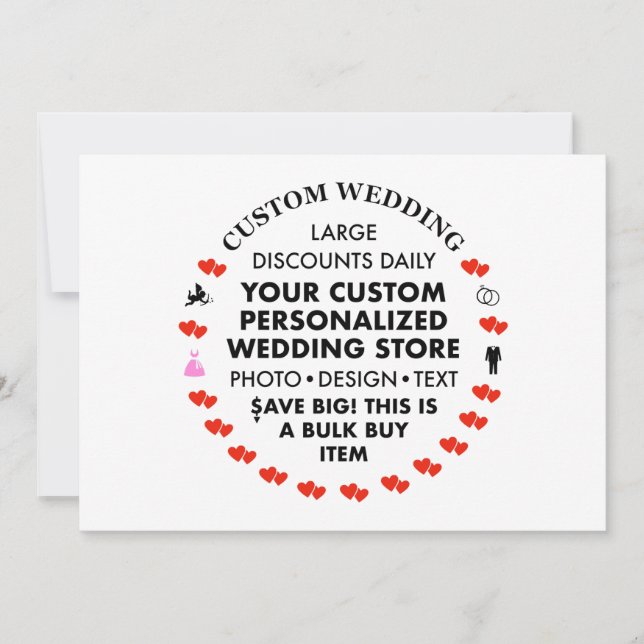 Convite para casamento de 7" x 5" - Melhor Vendedo (Frente)