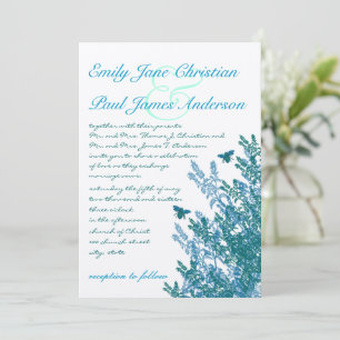 Convite para Casamento de Abelhas de Flor Verde Az
