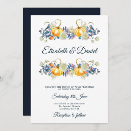 Convite para Casamento de Abóbora de Queda Elegant