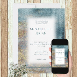 Convite para casamento de Abstrato de praia modern