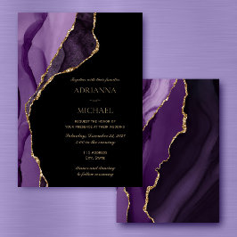 Convite para Casamento de Agata de Lavanda Roxo El