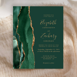 Convite para Casamento de Agata Verde Emerald