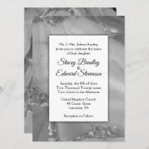 Convite para Casamento de Agato de Silver Marble E